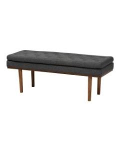 Baxton Studio 9837 Bench, 18-5/16inH x 48-7/16inW x 17-3/4inD, Dark Gray/Walnut