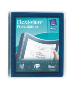 Avery Flexi-View 3-Ring Binder, 1in Round Rings, Navy