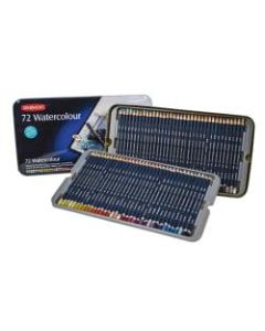 Derwent Watercolor Pencil Set With Tin, Assorted Colors, Set Of 72 Pencils