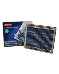Derwent Watercolor Pencil Set With Tin, Assorted Colors, Set Of 24 Pencils