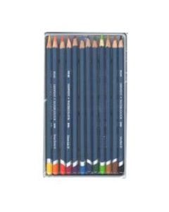 Derwent Watercolor Pencil Set With Tin, Assorted Colors, Set Of 12 Pencils