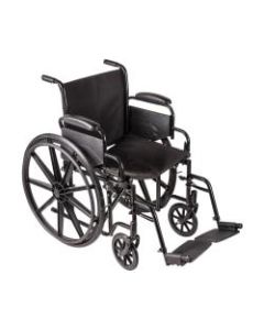 DMI Carbon-Steel Folding Wheelchair, 37inH x 26inW x 18inD, Silver/Black