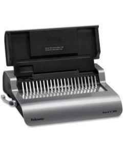 Fellowes E 500 Electric Comb Binding Machine With Starter Kit, Silver/Black