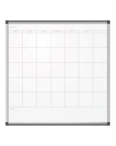 U Brands PINIT Magnetic Dry Erase Monthly Calendar Board, 36in X 36in, Silver Aluminum Frame