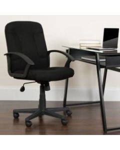Flash Furniture Fabric Mid-Back Swivel Chair, Black