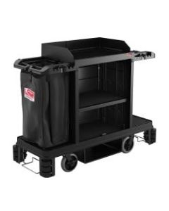 Suncast Commercial Premium Housekeeping Cart, Partially Assembled, 49-3/4inH x 24inW x 62-1/8inD, Black