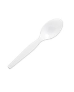 Genuine Joe Heavy/Medium-Weight Polystyrene Spoons, White, Box Of 100