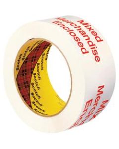3M 3775 Printed Message Tape, 3in Core, 2in x 110 Yd., White/Red, Case Of 36