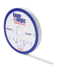 Tape Logic Sticky Back Hook Strips, 1 1/2in x 75ft, White, Pack of 1