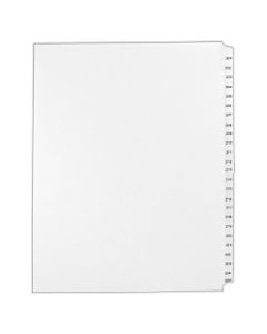 Avery 30% Recycled Preprinted Laminated Gold-Reinforced Tab Dividers, 8 1/2in x 11in, White Dividers/White Tabs, 201-225, Pack Of 25 Tabs
