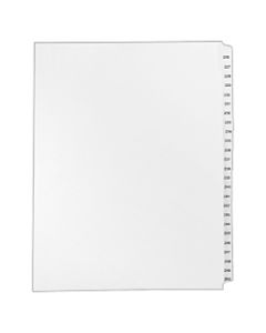 Avery 30% Recycled Preprinted Laminated Gold-Reinforced Tab Dividers, 8 1/2in x 11in, White Dividers/White Tabs, 226-250, Pack Of 25 Tabs