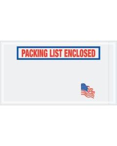Tape Logic Preprinted Packing List Envelopes, Packing List Enclosed, 5 1/2in x 10in, Blue/Red/White, Case Of 1,000