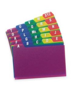 Oxford Poly Card Guides, A-Z, 3in x 5in, Assorted Colors
