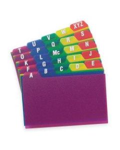 Oxford Poly Card Guides, A-Z, 4in x 6in, Assorted Colors