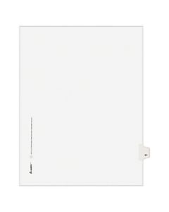 Avery Allstate-Style 20% Recycled Collated Legal Exhibit Dividers, 8 1/2in x 11in, White Dividers/White Tabs, 21, Pack Of 25 Tabs