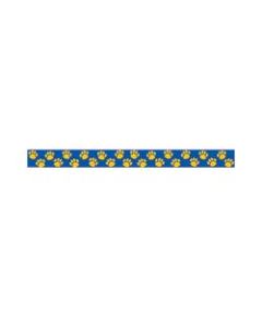 Teacher Created Resources Border Trim, 3in x 35in Strips, Blue With Gold Paw Prints, Pack Of 12