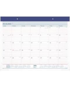 AT-A-GLANCE 2-Color Academic Monthly Desk Pad Calendar, 21-3/4in x 17in, July 2021 To June 2022, AYST2417