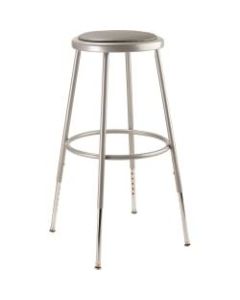 National Public Seating Adjustable Vinyl-Padded Task Stool, Gray Seat/Gray Frame, Quantity: 1