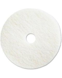 Genuine Joe Polishing Floor Pad - 13in Diameter - 5/Carton x 13in Diameter x 1in Thickness - Resin, Fiber - White