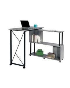 Safco Mood Standing-Height Desk With Rotating Work Surface, Gray