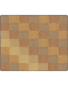Flagship Carpets Basketweave Blocks Classroom Rug, 10 1/2ft x 13 3/16ft, Brown