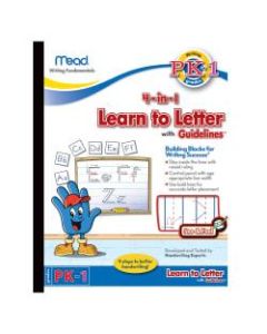 Mead Academie Jr. Learn To Letter With Guidelines Tablet, 8in x 10in, 40 Sheets