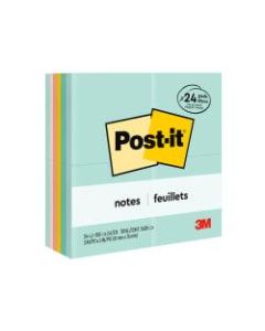 Post-it Notes, 3in x 3in, Marseille Color Collection, Pack Of 24 Pads