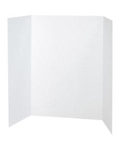 Pacon 80% Recycled Single-Walled Tri-Fold Presentation Boards, 48in x 36in, White, Carton Of 24