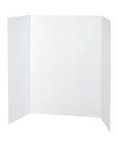 Pacon 80% Recycled Single-Walled Tri-Fold Presentation Boards, 48in x 36in, White, Carton Of 24