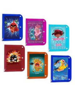 Inkology Angry Birds Binder Pencil Pouches, 10-1/4in x 8-1/4in, Assorted Colors, Pack Of 6 Pouches
