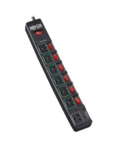 Tripp Lite Eco Surge Protector Power Strip Green 7-Outlet 6ft Cord, Black - 7 x NEMA 5-15R - 1800 VA - 1080 J - 120 V AC Input - 120 V AC Output