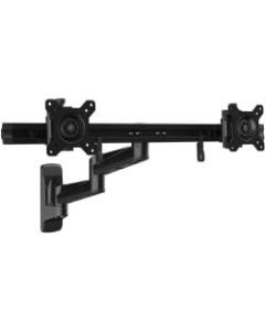 StarTech.com Wall Mount Dual Monitor Arm - Articulating Ergonomic VESA Wall Mount for 2x 24in Screens - Synchronized Adjustable Crossbar - VESA 75x75/100x100mm dual computer monitor wall mount for 2 displays up to 24in and 11lb