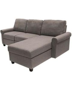 Serta Copenhagen Reclining Sectional With Storage Chaise, Right, Gray/Espresso