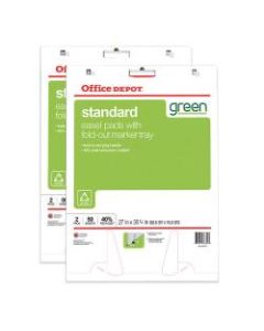 Office Depot Brand Bleed Resistant Easel Pads, 27in x 32in, 50 Sheets, 40% Recycled, White, Pack of 2