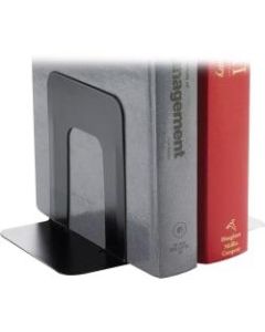 Business Source Heavy-gauge Steel Book Supports - 5.3in Height x 5in Width x 4.8in Depth - Desktop - Non-skid Base, Scratch Resistant, Stain Resistant - Black - Steel - 2 / Pair