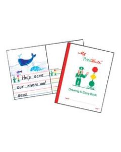 Kurtz Bros. PrintWrite Drawing & Story Books, 8 1/2in x 11in, 32 Pages (16 Sheets), White, Pack Of 10