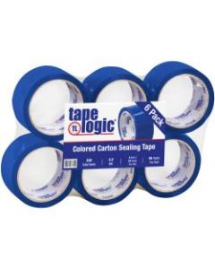 Tape Logic Carton-Sealing Tape, 3in Core, 2in x 55 Yd., Blue, Pack Of 6