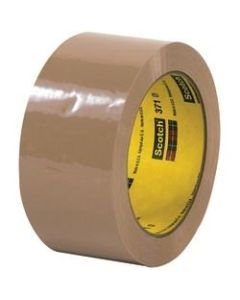 3M 371 Carton Sealing Tape, 3in Core, 2in x 110 Yd., Tan, Case Of 6