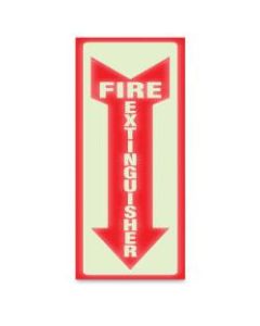 U.S. Stamp & Sign Glow-In-The-Dark Sign, "Fire Extinguisher", 13inH x 4inW