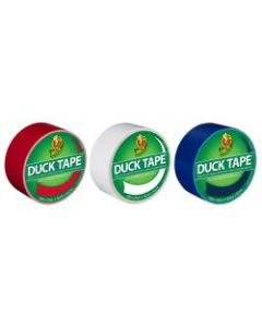 Duck Brand Color Duct Tape Rolls, 1-15/16in x 60 Yd, USA Colors, Pack Of 3 Rolls