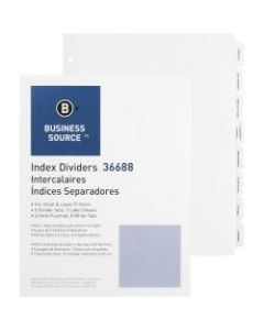 Business Source Punched Tabbed Laser Index Dividers - 8 Blank Tab(s) - 8.5in Divider Width x 11in Divider Length - Letter - 3 Hole Punched - White Paper Divider - White Tab(s) - 5 / Pack