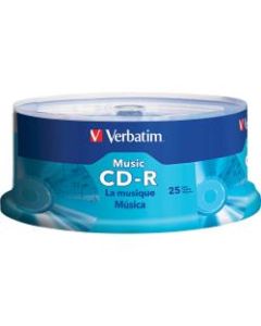Verbatim Music CD-R 80min 40x with Branded Surface - 25pk Spindle