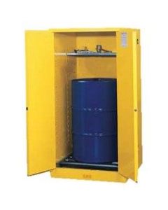 Vertical Drum Safety Cabinets, Manual-Closing Cabinet, 1 55-Gallon Drum, 2 Doors