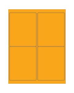 Office Depot Brand Labels, LL181OR, Rectangle, 4in x 5in, Fluorescent Orange, Case Of 400
