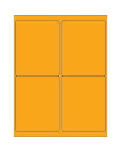 Office Depot Brand Labels, LL181OR, Rectangle, 4in x 5in, Fluorescent Orange, Case Of 400