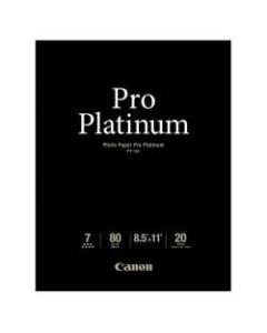 Canon Photo Paper Pro Platinum, Letter Size (8 1/2in x 11in), 80 Lb, Pack Of 20 Sheets
