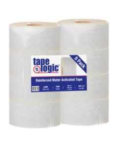 Tape Logic Reinforced Water-Activated Packing Tape, #7200, 3in Core, 2.8in x 125 Yd., White, Case Of 8