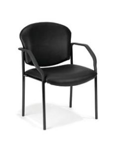 OFM Manor Series Anti-Microbial Anti-Bacterial Reception Chair With Arms, Black