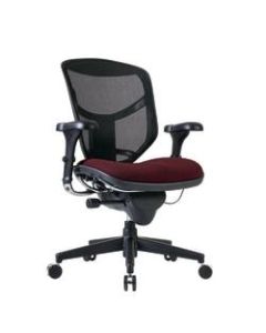 WorkPro Quantum 9000 Series Ergonomic Mesh/Premium Fabric Mid-Back Chair, Black/Burgundy