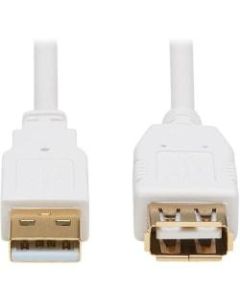 Tripp Lite Safe-IT USB-A Antibacterial Extension Cable M/F, USB 2.0, White, 6 ft.  - 480 Mbit/s - Extension Cable - Shielding - VW-1 - 28 AWG - White